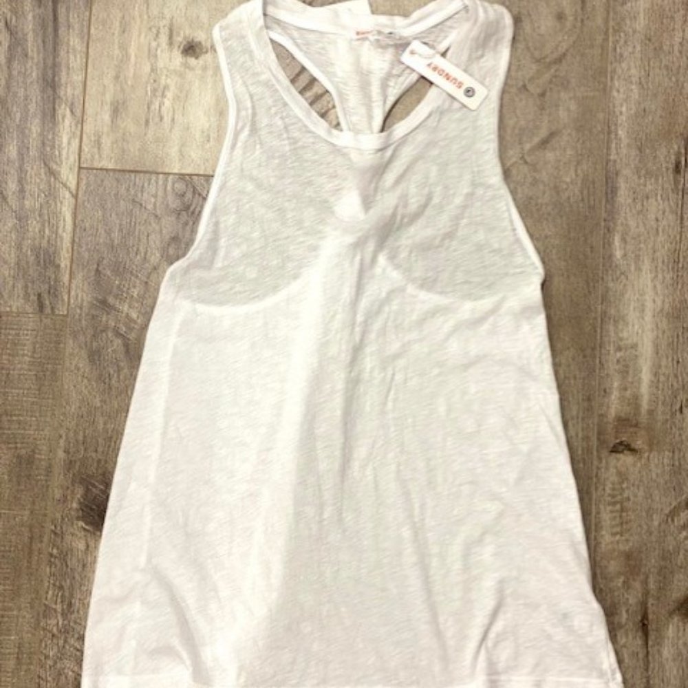 Sundry Back Twist Tank Top White